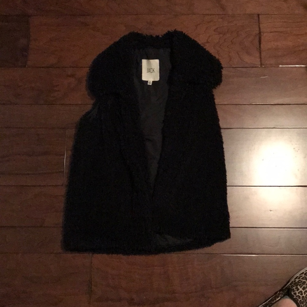 Faux fur black vest